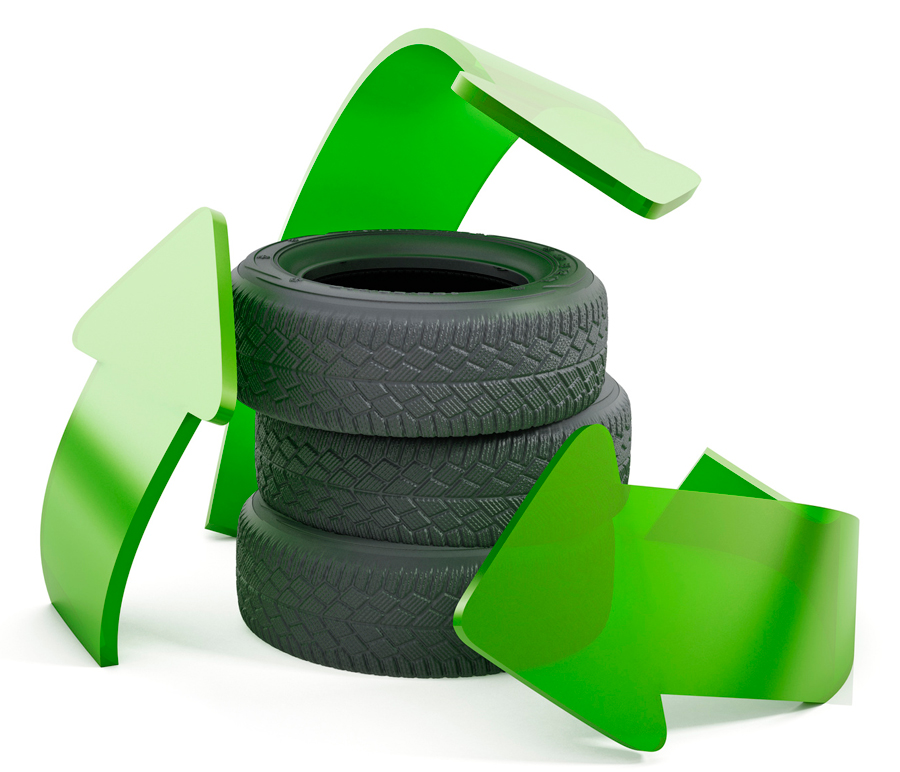 Proceso de reciclaje de llantas para crear pisos industriales sostenibles.